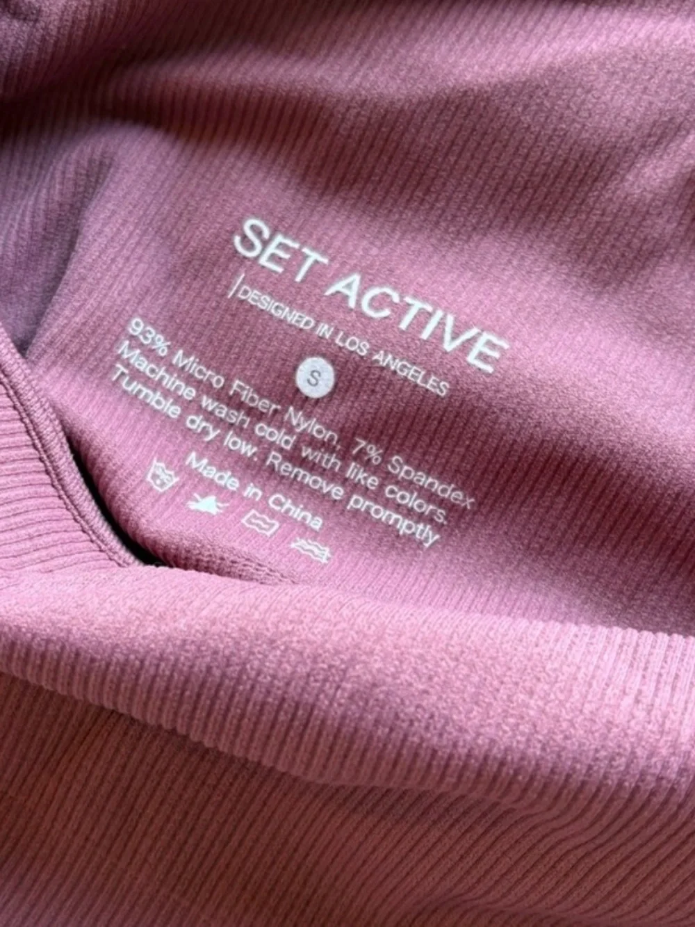 Set Active One Shoulder Seamless Ribbed Sports Bra Tank Canyon size Small